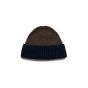 Loro Piana two-tone rib knitted cashmere brown/navy beanie
