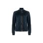 Louis Vuitton leather-detailed knitted navy jacket