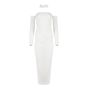 MISBHV 1-OF-1 open shoulders white long sleeve dress