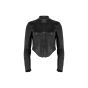 MISBHV corset faux-leather biker jacket