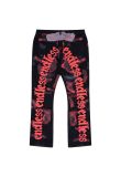 Endless distressed embroidery denim pants 