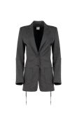 Ann Demeulemeester laced grey elongated blazer jacket