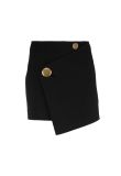 Balenciaga copper button black asymmetrical mini skirt