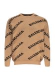 Balenciaga brown Allover logo sweater