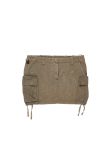 Balmain military cargo technical nylon mini skirt