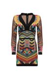 Balmain multicolour knitted v-neck dress