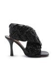 Bottega Veneta black crisscross woven board sandals