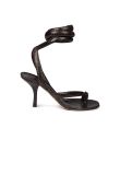 Bottega Veneta Spiral ankle wrap python embossed heel sandals