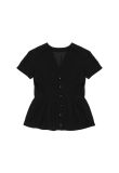 Chanel front pocket pleated blouse top