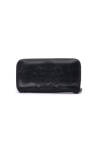 Chrome Hearts cross long black leather wallet