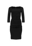 Dolce&Gabbana black draped long sleeve dress