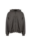 Haider Ackermann oversized double-layer dark-grey perth cotton zip sweatshirt