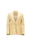 Helmut Lang Taupe single-breasted leather blazer jacket