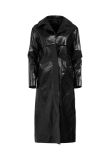 Kwaidan Editions single-breasted rubber black coat
