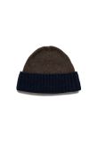 Loro Piana two-tone rib knitted cashmere brown/navy beanie
