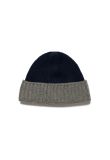 Loro Piana two-tone rib knitted cashmere navy/grey beanie