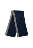 Loro Piana two-tone rib knitted cashmere navy/grey scarf - one size