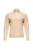 Loro Piana beige quarter-zip sweater