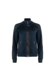 Louis Vuitton leather-detailed knitted navy jacket