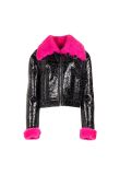 MISBHV crinkled faux-shearling pilot jacket