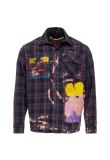 Off-White x Murder Bravado "Crystal Kiss" purple flannel shirt
