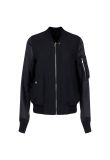 Rick Owens pleated-back black bomber jacket 