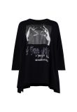 Diesel "I see you" Hand Sign photo black wide t-shirt