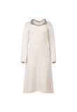 Bottega Veneta chain-embellished cream white knitted midi dress