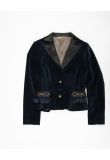 Roberto Cavalli Class jewel-embroidery velvet blazer jacket