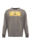 Saint Michael "Money Anxiety" washed grey long sleeve t-shirt