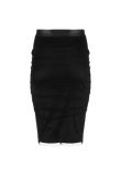 Tom Ford black tulle ruched pencil skirt