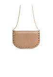 Valentino Garavani Rockstud powder beige crossbody mini saddle bag