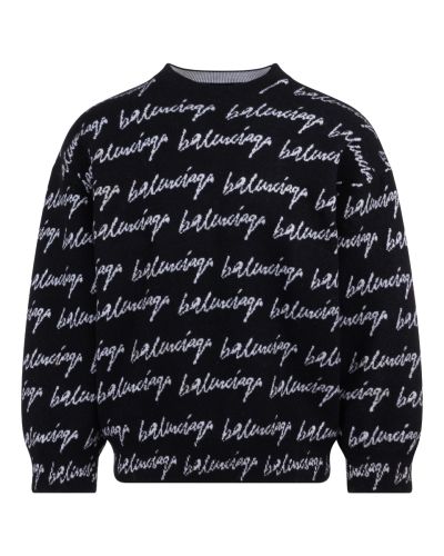 Balenciaga scribble all-over logo sweater 
