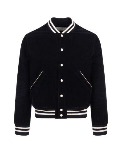 Celine back-patch corduroy teddy jacket 