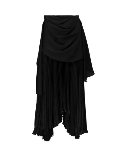 A.W.A.K.E MODE pleated draped twill midi skirt