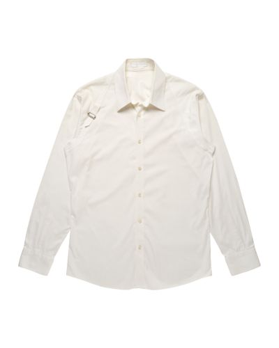 Alexander McQueen harness-buckled button-up white shirt