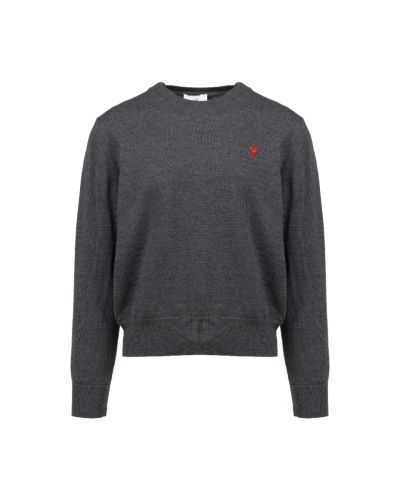 Ami Alexandre Mattiussi "Ami De Coeur" heather grey crewneck sweater