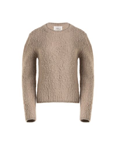 AMI Alexandre Mattiussi baby alpaca blend knitted taupe sweater