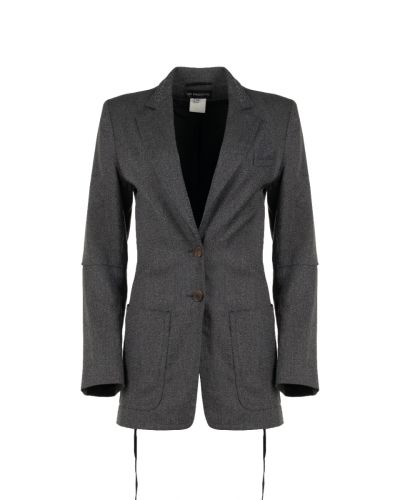 Ann Demeulemeester laced grey elongated blazer jacket