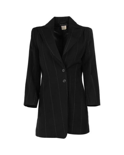 Ann Demeulemeester Pinstripe elongated laine blazer jacket