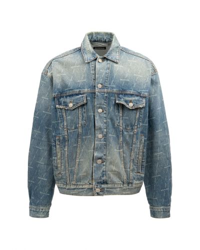 Balenciaga all-over logo washed denim jacket