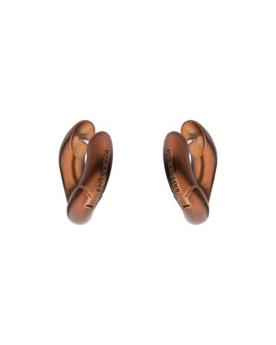 Balenciaga Loop mini brown earrings
