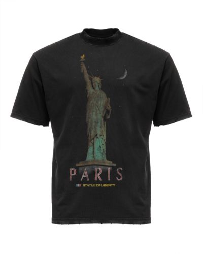 Balenciaga Statue Of Liberty Paris oversized distressed t-shirt