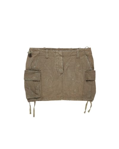 Balmain military cargo technical nylon mini skirt