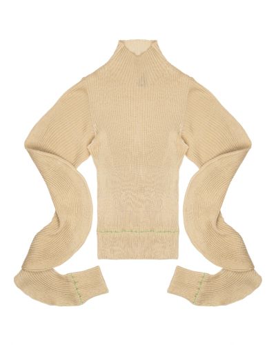 Bottega Veneta spiral-sleeve knitted top