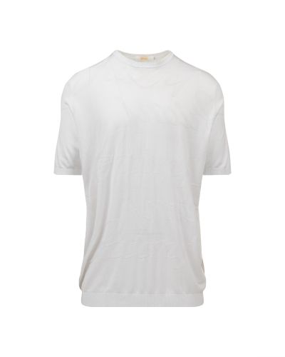 Brioni silk knitted logo t-shirt