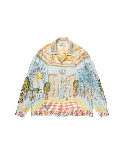 Casablanca "L'Appartement De Reve" Cuban collar button-up silk shirt