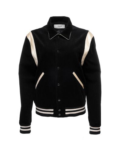 Celine black corduroy teddy jacket