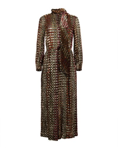 Celine sheer silk polka dot tinsel dress