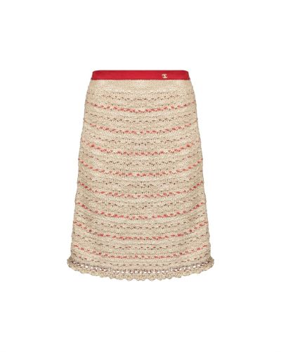 Chanel mark beige glitter "CC" logo skirt
